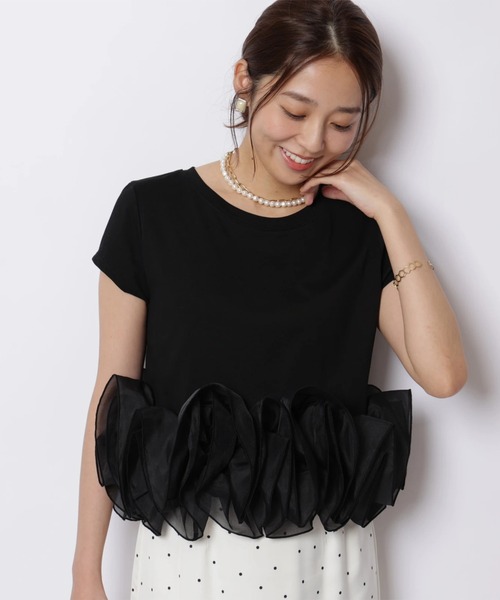 JUSGLITTY(ジャスグリッティー)の「ペタルヘムTシャツ(Tシャツ/カットソー・レディース・ライトイエロー/ホワイト/ブラック・2)」の22枚目の写真