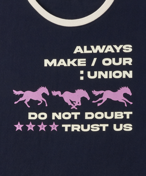 AMOU(アモウ)の「Runing horse Ringer T-shirts NAVY(Tシャツ/カットソー・レディース・その他・1/2/3)」の12枚目の写真