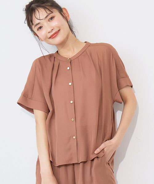 le.coeur blanc（ルクールブラン）の「ジョーゼットブラウス×パンツセット（ワンピース・レディース・キャメル/ブラック・38）」の10枚目の写真