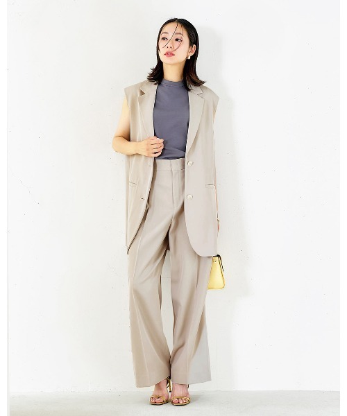 DoCLASSE( ドゥクラッセ)の「ヴィスコースツイル・タックワイドパンツ(その他パンツ・レディース・ホワイト/ベージュ/ミント・11/9)」の14枚目の写真