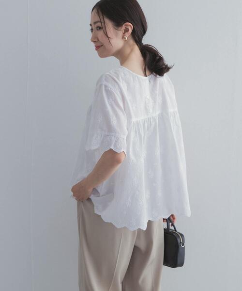 URBAN RESEARCH DOORS（アーバンリサーチドアーズ）の「アイレットレース2wayブラウス（シャツ/ブラウス・レディース・ブラック/ミント/オフホワイト・FREE）」の7枚目の写真