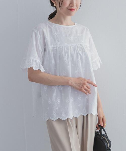 URBAN RESEARCH DOORS（アーバンリサーチドアーズ）の「アイレットレース2wayブラウス（シャツ/ブラウス・レディース・ブラック/ミント/オフホワイト・FREE）」の8枚目の写真
