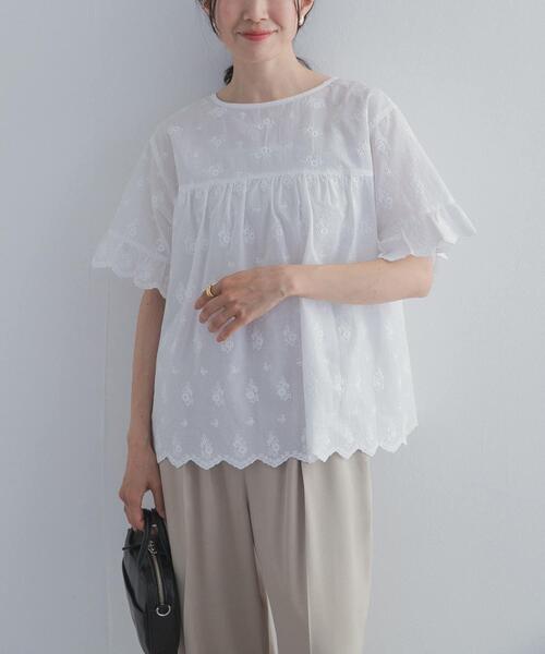 URBAN RESEARCH DOORS（アーバンリサーチドアーズ）の「アイレットレース2wayブラウス（シャツ/ブラウス・レディース・ブラック/ミント/オフホワイト・FREE）」の9枚目の写真