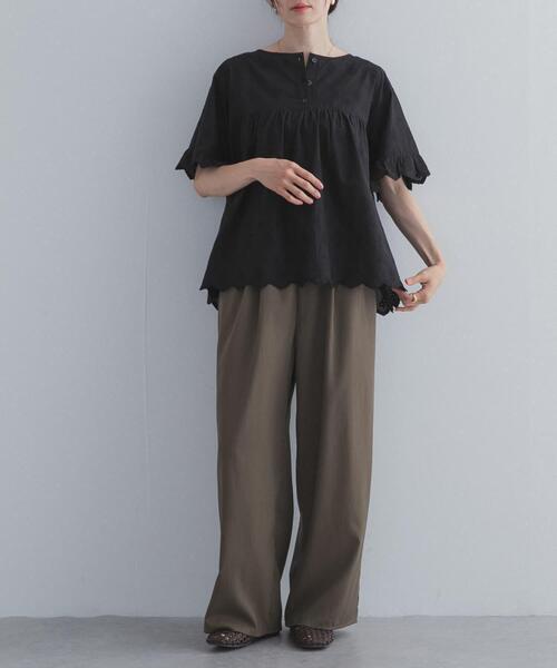 URBAN RESEARCH DOORS（アーバンリサーチドアーズ）の「アイレットレース2wayブラウス（シャツ/ブラウス・レディース・ブラック/ミント/オフホワイト・FREE）」の21枚目の写真