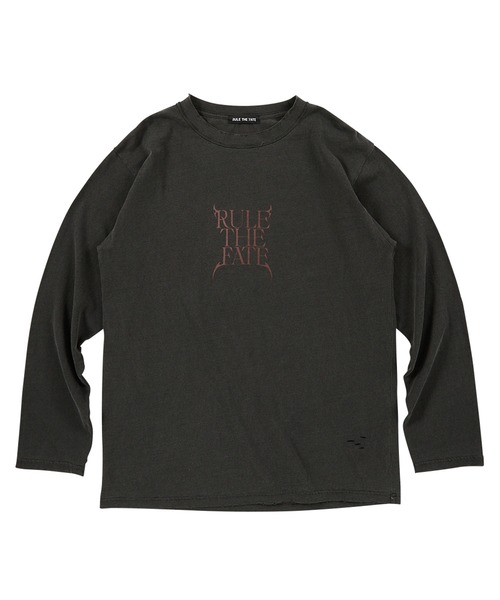 RULE THE FATE(ルールザフェイト)の「RTF HELLFIRE LONG SLEEVE TEE/ヘルファイアーロングスリーブティー(Tシャツ/カットソー・メンズ・ベージュ/ブラック・2/1)」の2枚目の写真