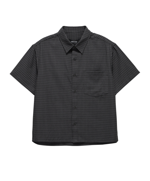 THEN OUR(デンアワー)の「クロップチェック半袖シャツ(チャコール)(シャツ/ブラウス・メンズ・その他・X-LARGE/LARGE/MEDIUM)」の13枚目の写真