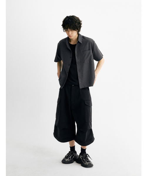 THEN OUR(デンアワー)の「クロップチェック半袖シャツ(チャコール)(シャツ/ブラウス・メンズ・その他・X-LARGE/LARGE/MEDIUM)」の5枚目の写真