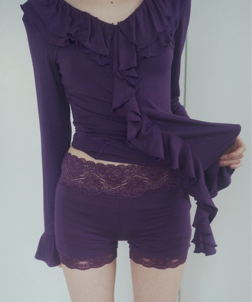 chernyy(チェルニー)の「stretch lace inner shorts / ストレッチレースインナーショーツ(その他パンツ・レディース・ブラック/パープル/グレー/ミント・SMALL/LARGE/MEDIUM)」の4枚目の写真