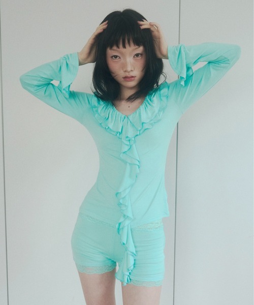 chernyy(チェルニー)の「stretch lace inner shorts / ストレッチレースインナーショーツ(その他パンツ・レディース・ブラック/パープル/グレー/ミント・SMALL/LARGE/MEDIUM)」の6枚目の写真