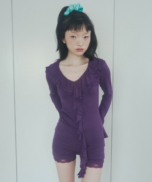 chernyy(チェルニー)の「stretch lace inner shorts / ストレッチレースインナーショーツ(その他パンツ・レディース・ブラック/パープル/グレー/ミント・SMALL/LARGE/MEDIUM)」の7枚目の写真