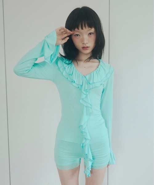 chernyy(チェルニー)の「stretch lace inner shorts / ストレッチレースインナーショーツ(その他パンツ・レディース・ブラック/パープル/グレー/ミント・SMALL/LARGE/MEDIUM)」の17枚目の写真