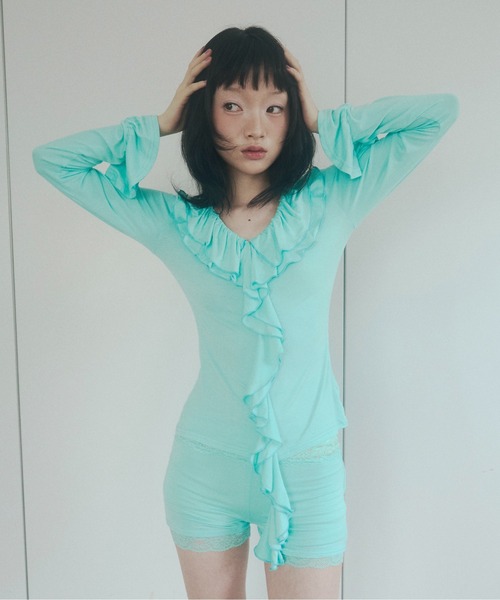 chernyy(チェルニー)の「stretch lace inner shorts / ストレッチレースインナーショーツ(その他パンツ・レディース・ブラック/パープル/グレー/ミント・SMALL/LARGE/MEDIUM)」の19枚目の写真