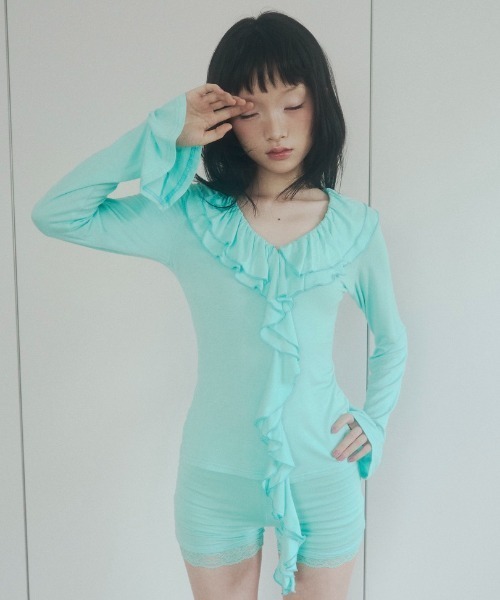 chernyy(チェルニー)の「stretch lace inner shorts / ストレッチレースインナーショーツ(その他パンツ・レディース・ブラック/パープル/グレー/ミント・SMALL/LARGE/MEDIUM)」の18枚目の写真