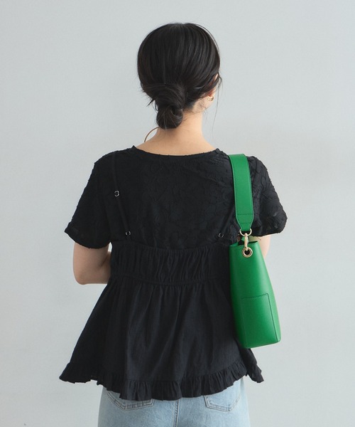 &. NOSTALGIA(アンドドットノスタルジア)の「花柄オパール半袖Tシャツ(Tシャツ/カットソー・レディース・アイボリー/ブラック・FREE)」の13枚目の写真