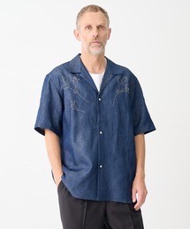 TANAKA（タナカ）の「【TANAKA/タナカ】別注THE SS SHIRT INDIGO LINEN EMBROIDERY（シャツ/ブラウス）」