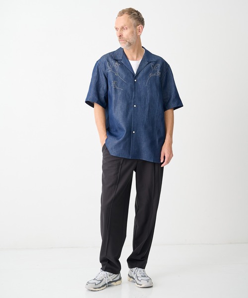 TANAKA(タナカ)の「【TANAKA/タナカ】別注THE SS SHIRT INDIGO LINEN EMBROIDERY(シャツ/ブラウス・メンズ・インディゴブルー・L/M)」の14枚目の写真