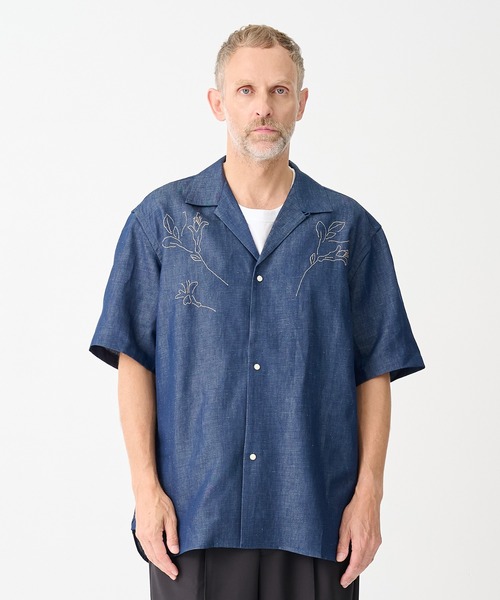 TANAKA(タナカ)の「【TANAKA/タナカ】別注THE SS SHIRT INDIGO LINEN EMBROIDERY(シャツ/ブラウス・メンズ・インディゴブルー・L/M)」の15枚目の写真