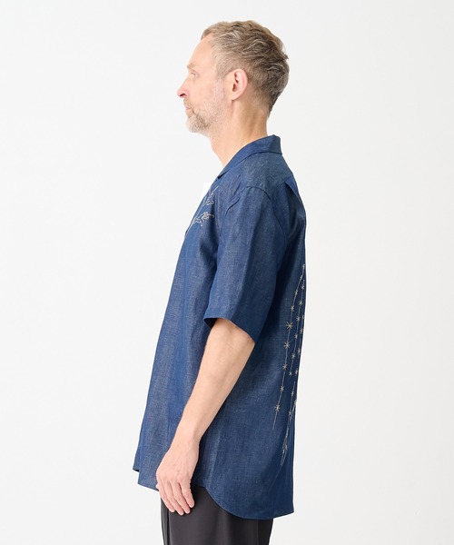 TANAKA(タナカ)の「【TANAKA/タナカ】別注THE SS SHIRT INDIGO LINEN EMBROIDERY(シャツ/ブラウス・メンズ・インディゴブルー・L/M)」の6枚目の写真