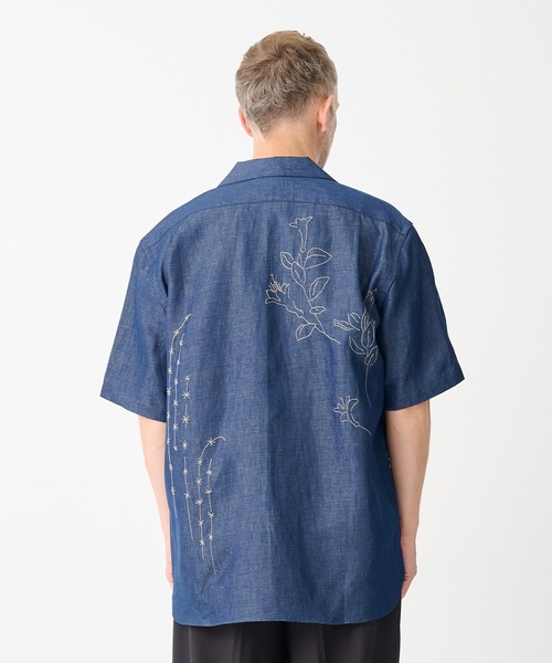 TANAKA(タナカ)の「【TANAKA/タナカ】別注THE SS SHIRT INDIGO LINEN EMBROIDERY(シャツ/ブラウス・メンズ・インディゴブルー・L/M)」の7枚目の写真
