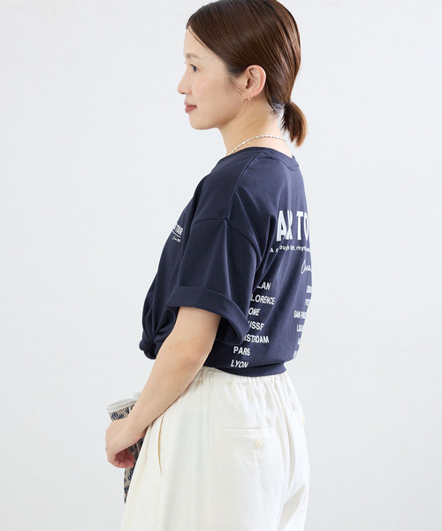 IENA(イエナ)の「《追加》バックロゴツアーTシャツ(Tシャツ/カットソー・レディース・ネイビー/グレー・FREE)」の5枚目の写真