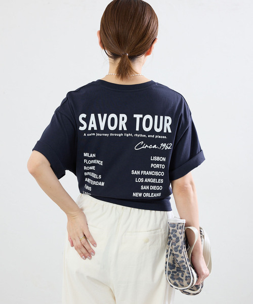 IENA(イエナ)の「《追加》バックロゴツアーTシャツ(Tシャツ/カットソー・レディース・ネイビー/グレー・FREE)」の6枚目の写真