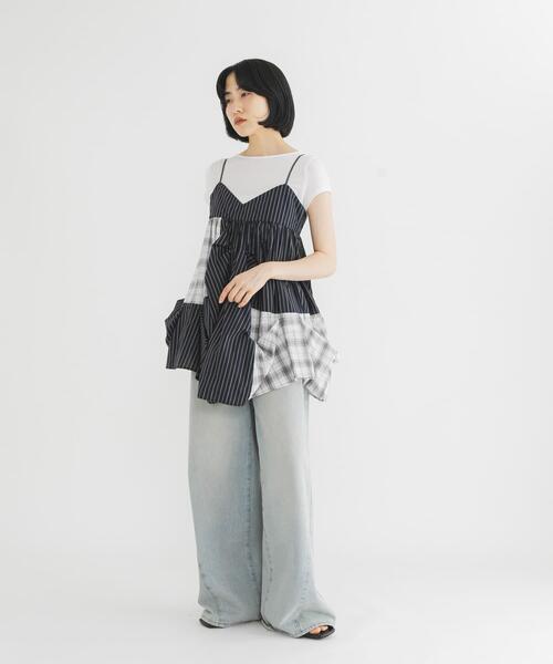 KBF(ケイビーエフ)の「タックドレープTEE(Tシャツ/カットソー・レディース・グリーン系その他/イエロー系その他/オフホワイト/ブラック・ONE)」の9枚目の写真