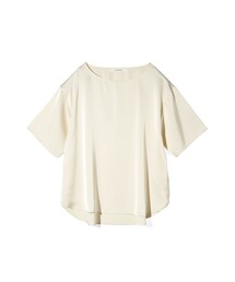 MIDIUMISOLID for Ladies Tシャツライクサテンブラウス