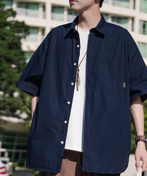 KELVIN(ケルヴァン)の「Urban Light Shirt アーバンライトシャツ(シャツ/ブラウス・メンズ・ベージュ/ネイビー・LARGE/MEDIUM)」の1枚目の写真
