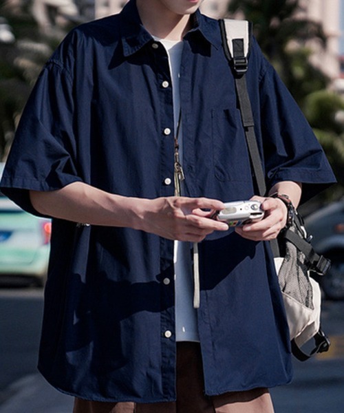 KELVIN(ケルヴァン)の「Urban Light Shirt アーバンライトシャツ(シャツ/ブラウス・メンズ・ベージュ/ネイビー・LARGE/MEDIUM)」の5枚目の写真