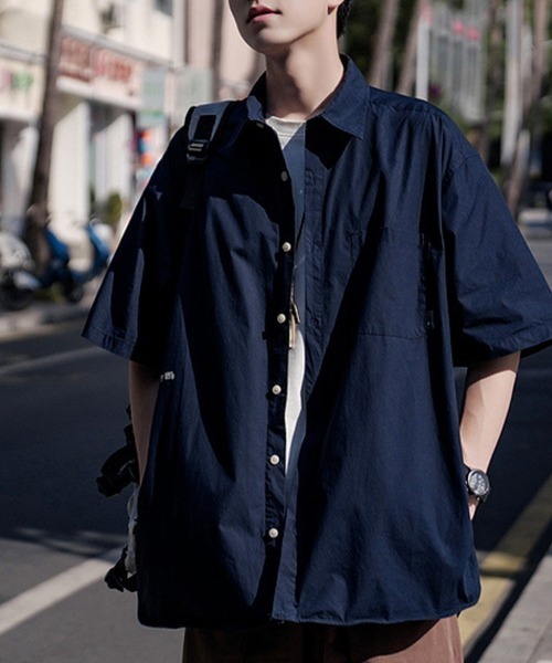 KELVIN(ケルヴァン)の「Urban Light Shirt アーバンライトシャツ(シャツ/ブラウス・メンズ・ベージュ/ネイビー・LARGE/MEDIUM)」の7枚目の写真