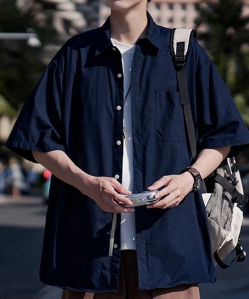 KELVIN(ケルヴァン)の「Urban Light Shirt アーバンライトシャツ(シャツ/ブラウス・メンズ・ベージュ/ネイビー・LARGE/MEDIUM)」の8枚目の写真