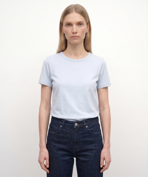 KIMDOH(キムド)の「Corta Cotton T-shirt(Tシャツ/カットソー・レディース・ブラック/ライトグレー/スカイブルー/ネイビー/アイボリー/カーキ・FREE)」の10枚目の写真