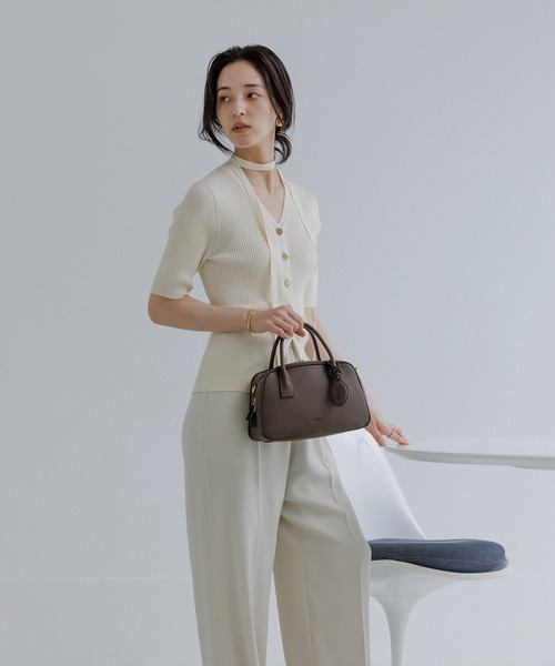 E'POR(エポール)の「【E'POR】TWO BOSTON BAG Mini/撥水・26AW新型(ハンドバッグ・レディース・ダークブラウン/ブラック・FREE)」の7枚目の写真
