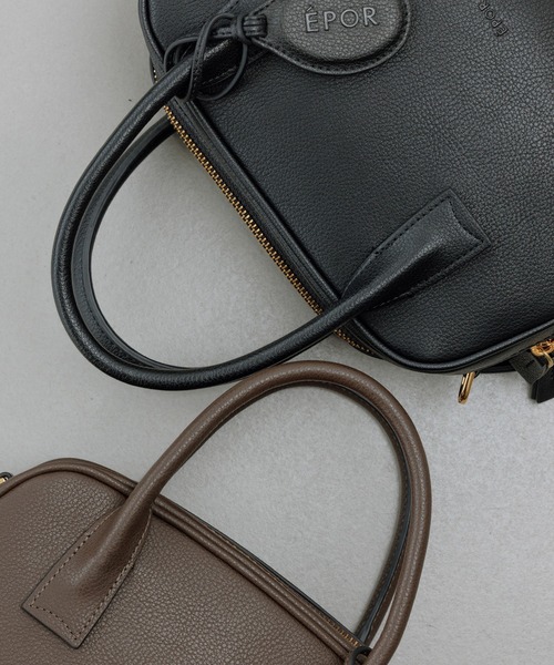 E'POR(エポール)の「【E'POR】TWO BOSTON BAG Mini/撥水・26AW新型(ハンドバッグ・レディース・ダークブラウン/ブラック・FREE)」の10枚目の写真