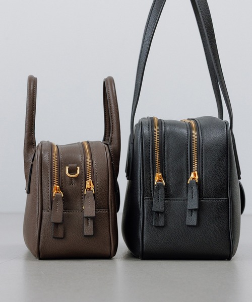 E'POR(エポール)の「【E'POR】TWO BOSTON BAG Mini/撥水・26AW新型(ハンドバッグ・レディース・ダークブラウン/ブラック・FREE)」の14枚目の写真