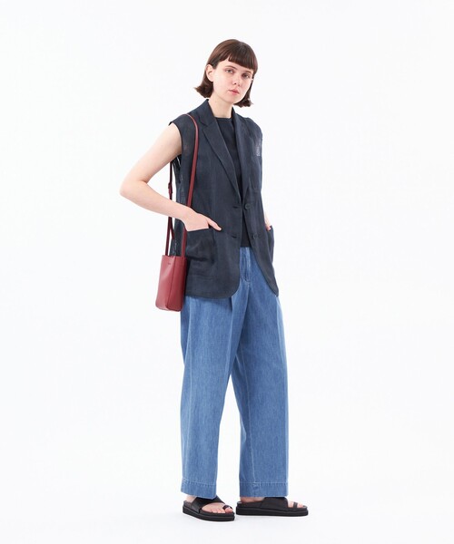 MACKINTOSH PHILOSOPHY（ﾏｯｷﾝﾄｯｼｭ ﾌｨﾛｿﾌｨｰ）の「【UPTON GILET（アップトン ジレ）】リネンメッシュ（ベスト・レディース・ブラウン系その他4/ダークネイビー・38/36）」の3枚目の写真