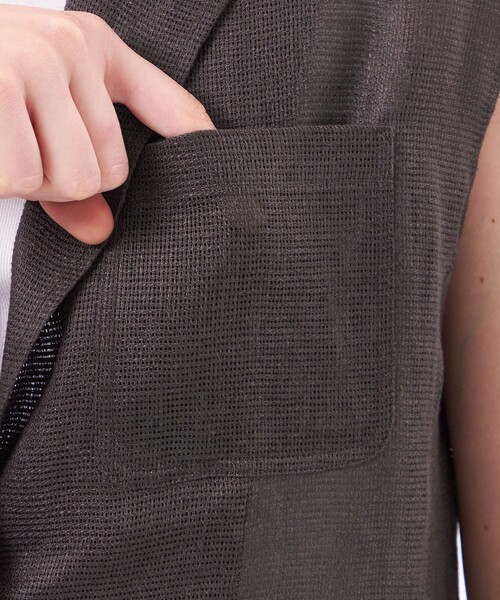 MACKINTOSH PHILOSOPHY（ﾏｯｷﾝﾄｯｼｭ ﾌｨﾛｿﾌｨｰ）の「【UPTON GILET（アップトン ジレ）】リネンメッシュ（ベスト・レディース・ブラウン系その他4/ダークネイビー・38/36）」の10枚目の写真