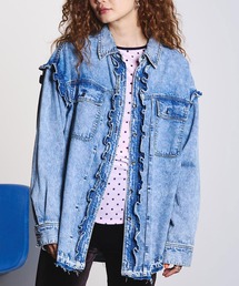 ROSE BUD | FRILL DENIM SHIRT(シャツ/ブラウス)