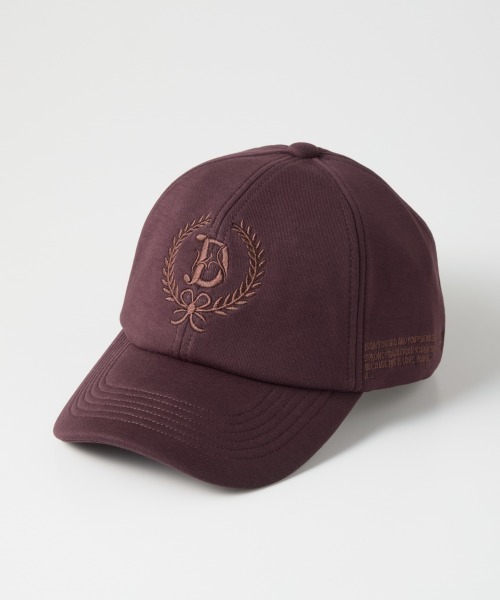 DOUBLE STANDARD CLOTHING（ダブルスタンダードクロージング）の「コットンダンボールキャップ（キャップ・レディース・オフホワイト/バーガンディー/ブラック・FREE）」の3枚目の写真