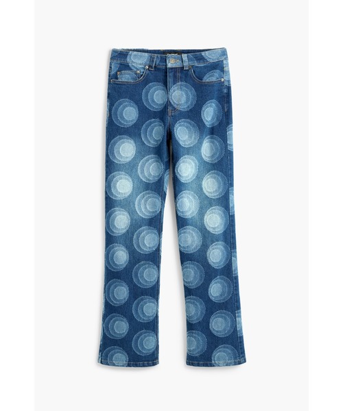 Desigual(デシグアル)の「ドット柄プリント スリムデニムパンツ(デニムパンツ・レディース・ブルー・38/40/42/44/36)」の1枚目の写真