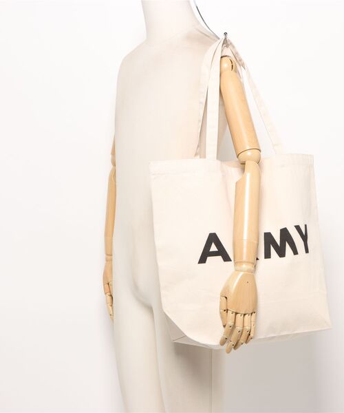 Ol' Basics（オールベーシックス）の「Ol' Basics（オール・ベーシックス） トートバッグ キャンバス ARMY ロゴ プリント 鞄 BAG アメカジ ミリタリー メンズ レディース ユニセックス Lサイズ（トートバッグ・レディース・ナチュラル・FREE）」の6枚目の写真