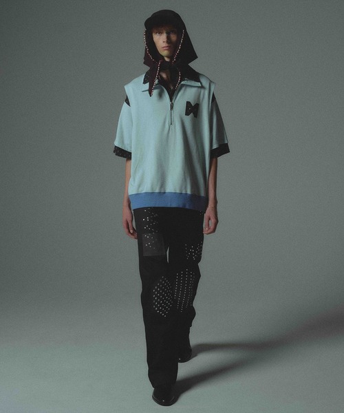 amok(アモク)の「STUDS PATCHED PANTS(その他パンツ・メンズ・ネイビー/ミント・S/M/L)」の15枚目の写真