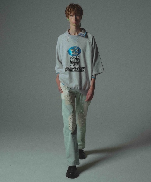 amok(アモク)の「STUDS PATCHED PANTS(その他パンツ・メンズ・ネイビー/ミント・S/M/L)」の14枚目の写真