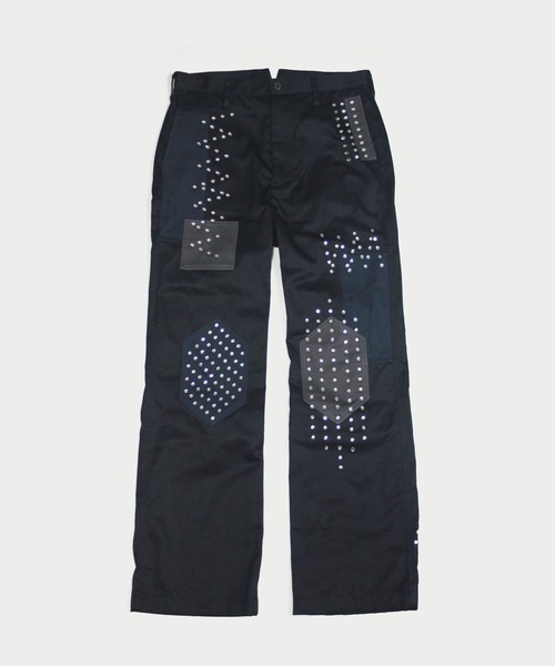 amok(アモク)の「STUDS PATCHED PANTS(その他パンツ・メンズ・ネイビー/ミント・S/M/L)」の9枚目の写真