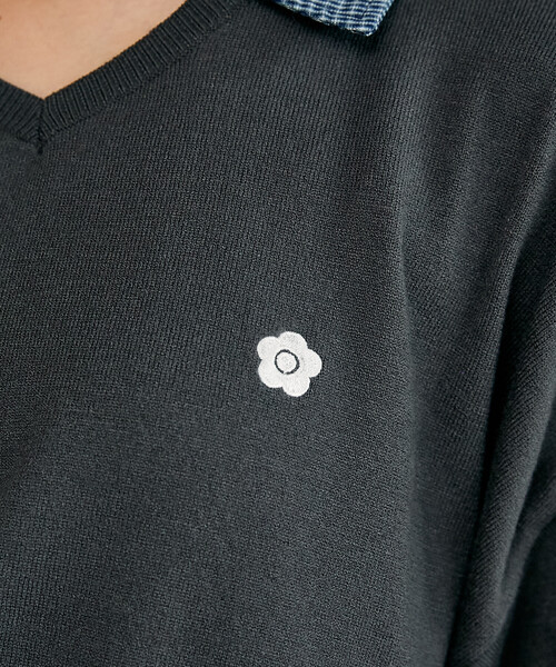 MARY QUANT(マリークワント)の「MARY QUANT × PUBLUX/マリークワント 別注 チェック シャツ レイヤード風 スキッパー ロングスリーブ ニット 限定展開(ニット/セーター・レディース・ブラウン/チャコールグレー/ネイビー/グレー・フリ-)」の19枚目の写真