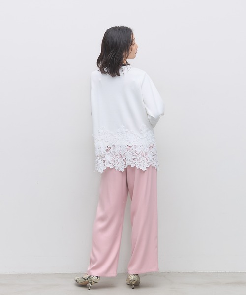 &. NOSTALGIA(アンドドットノスタルジア)の「フルールレースカットソー(Tシャツ/カットソー・レディース・ライトグレー/アイボリー/ブラック・M)」の10枚目の写真