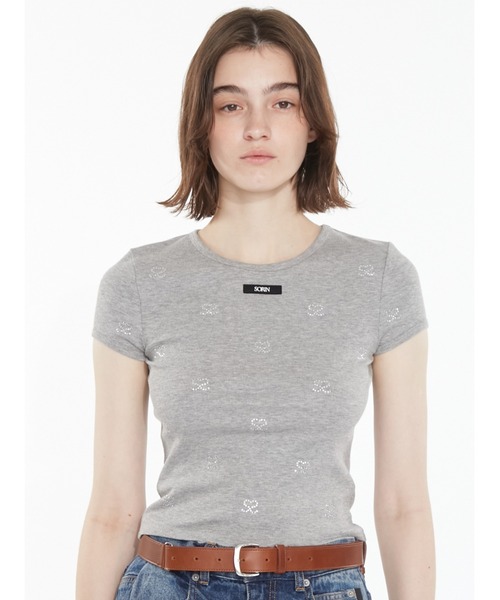 SORIN(ソリン )の「S Motif T-shirt / SモチーフジュエリーTシャツ(Tシャツ/カットソー・レディース・ホワイト/ブラック/グレー/ライラック・38)」の4枚目の写真