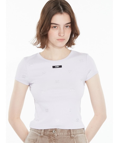 SORIN(ソリン )の「S Motif T-shirt / SモチーフジュエリーTシャツ(Tシャツ/カットソー・レディース・ホワイト/ブラック/グレー/ライラック・38)」の1枚目の写真