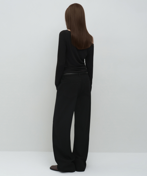 MUSINSA STANDARD WOMAN（ムシンサスタンダードウーマン）の「ウィメンズエッセンシャルワイドデニムパンツ[ブラック]（デニムパンツ・レディース・その他・27/26/25/24/32/23/30/29/28）」の3枚目の写真