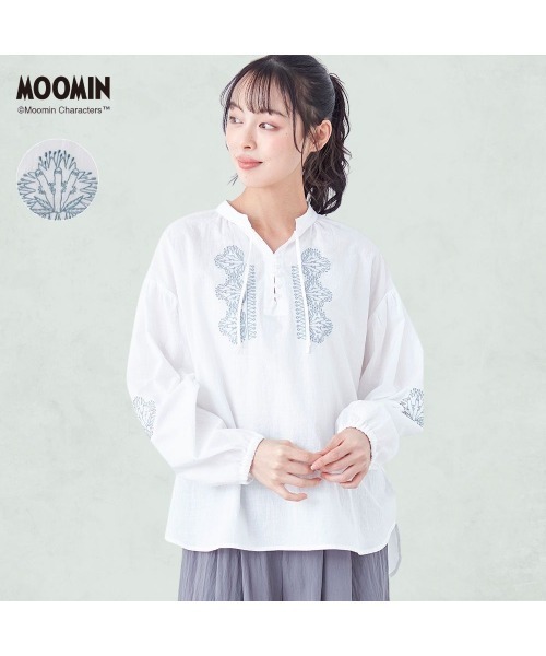 MOOMIN(ムーミン)の「刺しゅうブラウス「ムーミン」(シャツ/ブラウス・レディース・ホワイト・S/M/L/LL)」の2枚目の写真